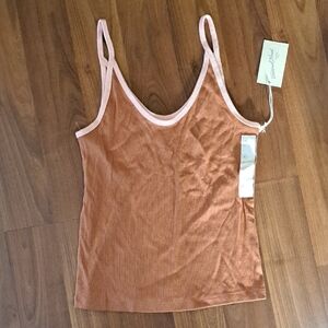 Universal Thread Tan Camisole with Pink Trim